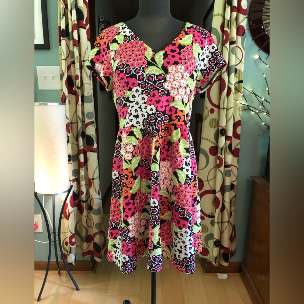 NWT Kaari Blue Bold Floral Print Mini Dress